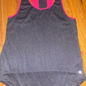 Gray Tank Top with Pink Trim